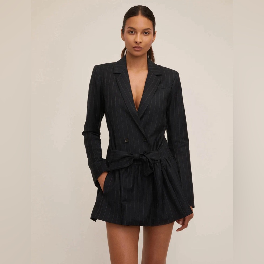 Marissa Webb Ainsley Pinstripe Drop Waist Blazer Dress NWT